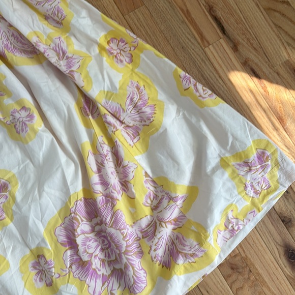 FREE PEOPLE KALINA MIDI LENGTH DRESS 100% COTTON SMALL SMOCKED FLORAL - Picture 3 of 6